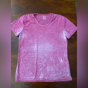 Women BLUE STAR TSHIRT PINK LARGE L short sleeve